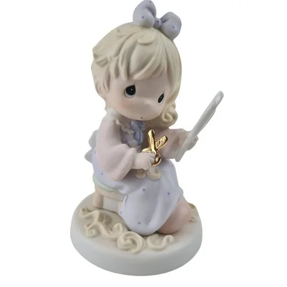 Precious Moments We All Have Our Bad Hair Days 261157 Porcelain Figure - Picture 1 of 7